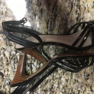 Ann Taylor Black strappy sandals, US6 Womens